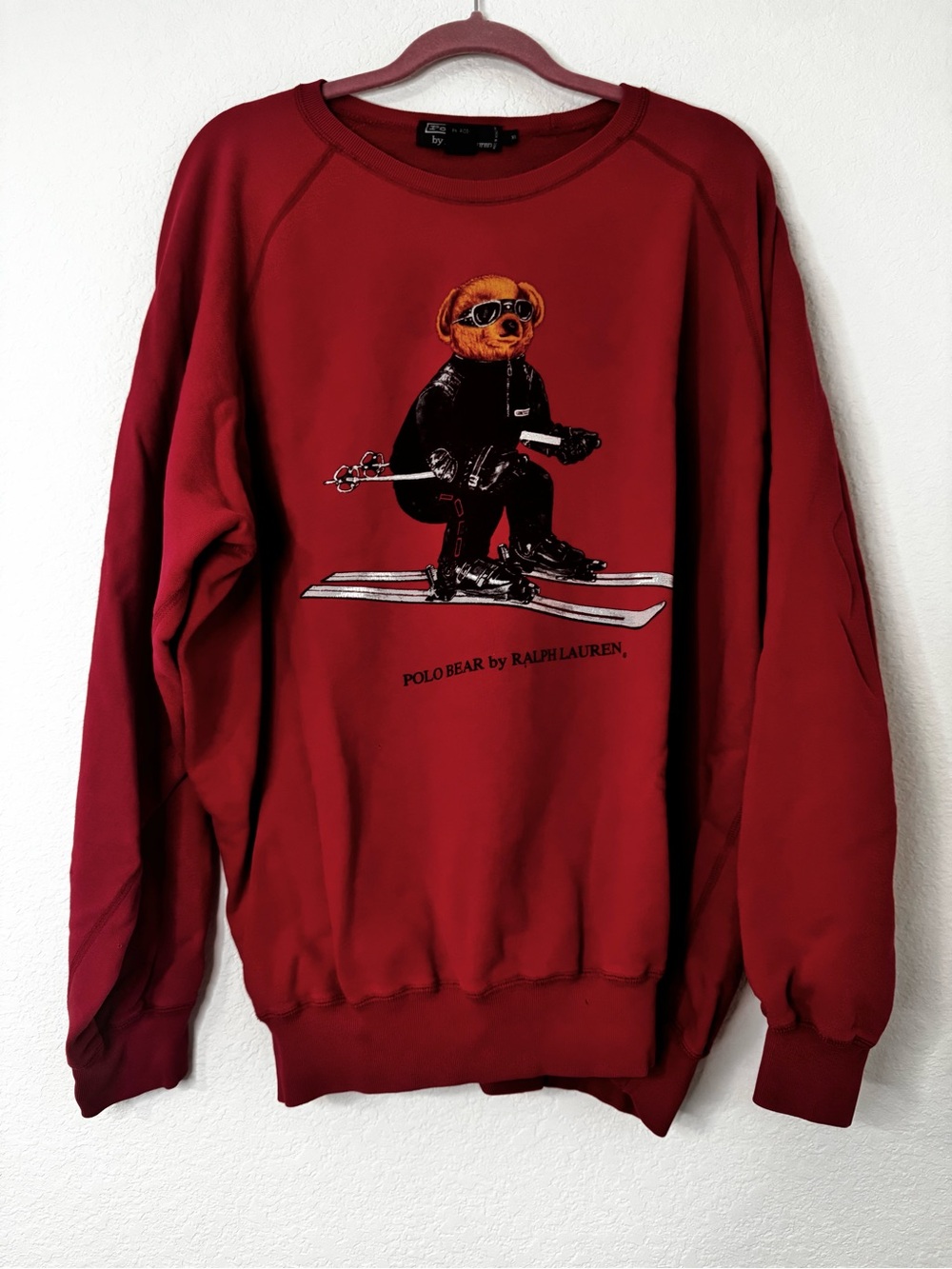 Polo Ralph Lauren Skiing Bear Crewneck Red
